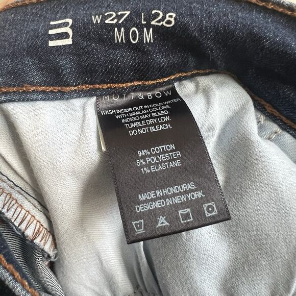 Mott and Bow Mom Jeans Womens Sz 27 x28 High Rise Stretch Denim Medium Wash Blue - Picture 4 of 5